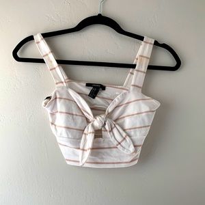 Stripped top with a front tie